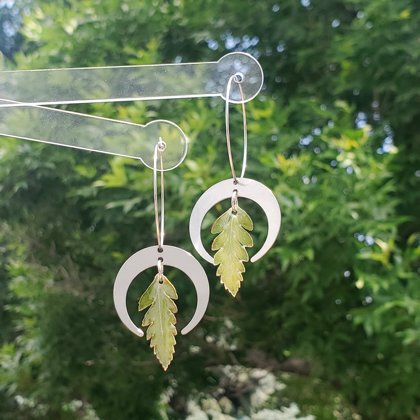 Moonlit Fern Hoop Earrings