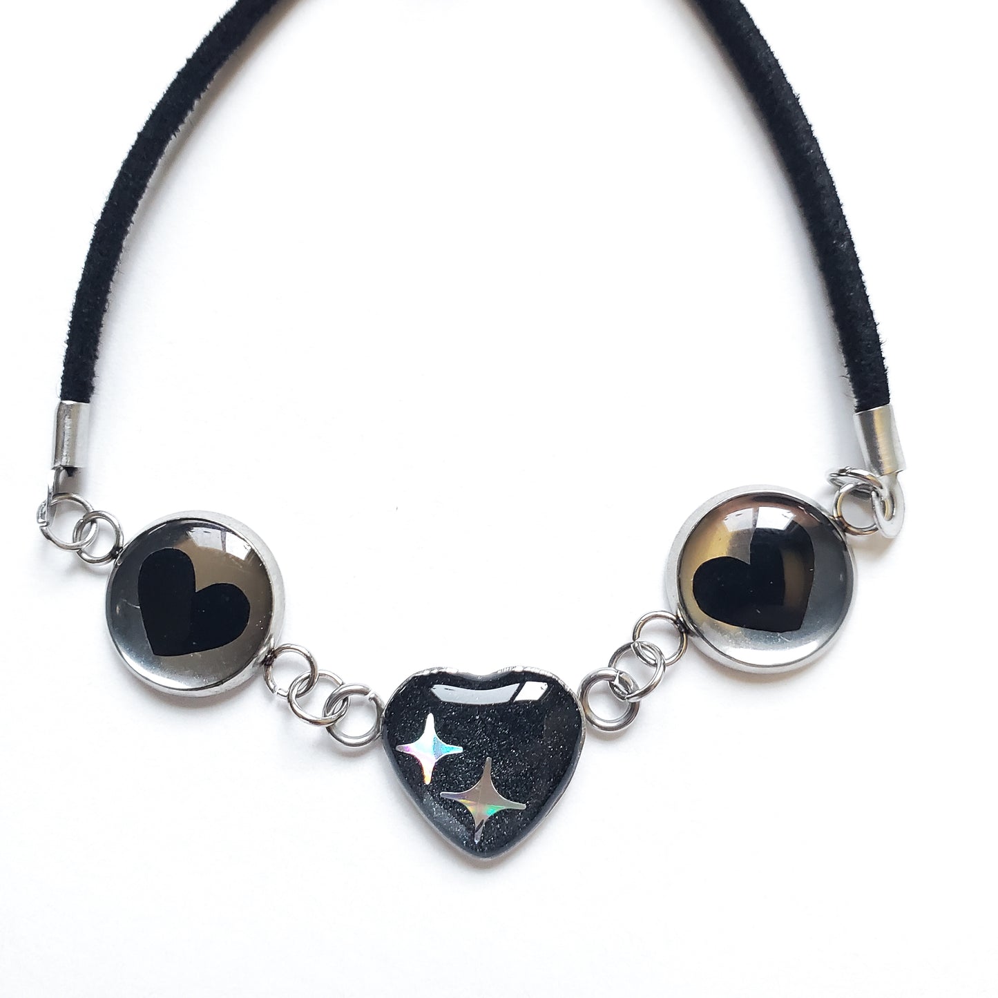 Starlit Triple Heart Suede Bracelet