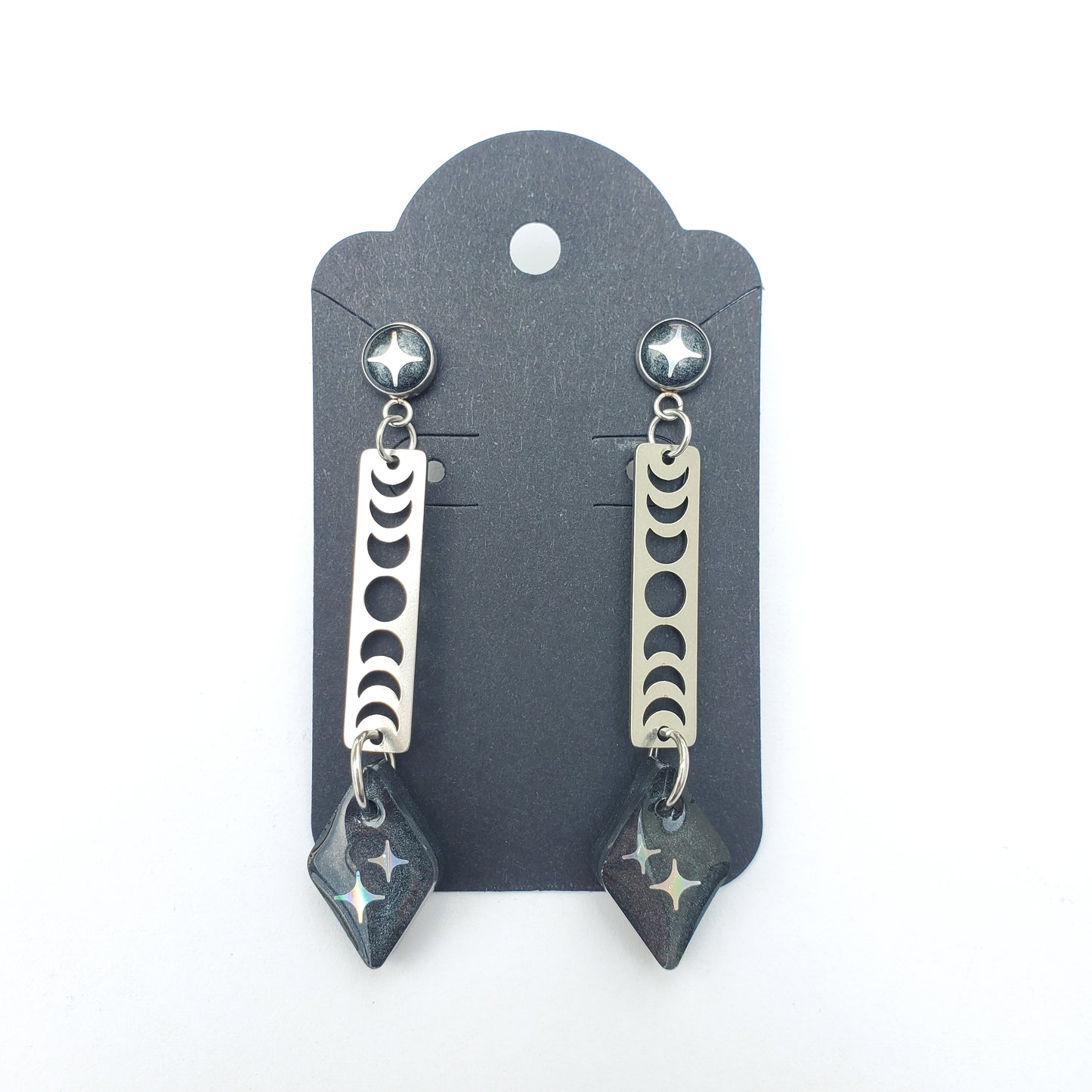 Starlit Jewel Moon Phase Earrings