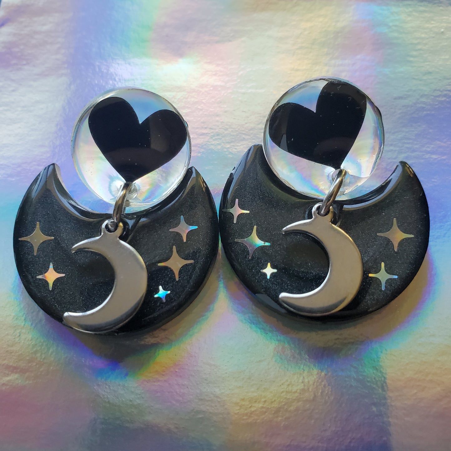 Lunar Love Hanging Stud Earrings