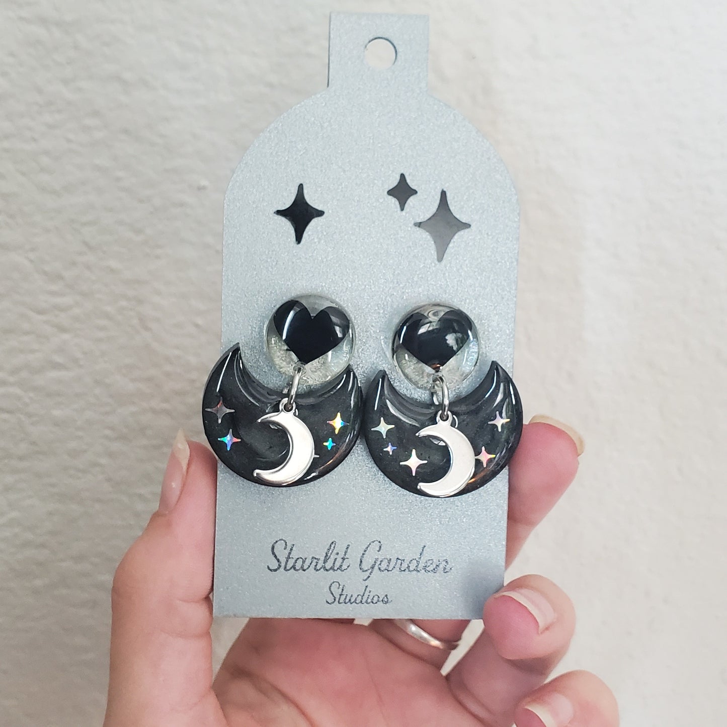 Lunar Love Hanging Stud Earrings