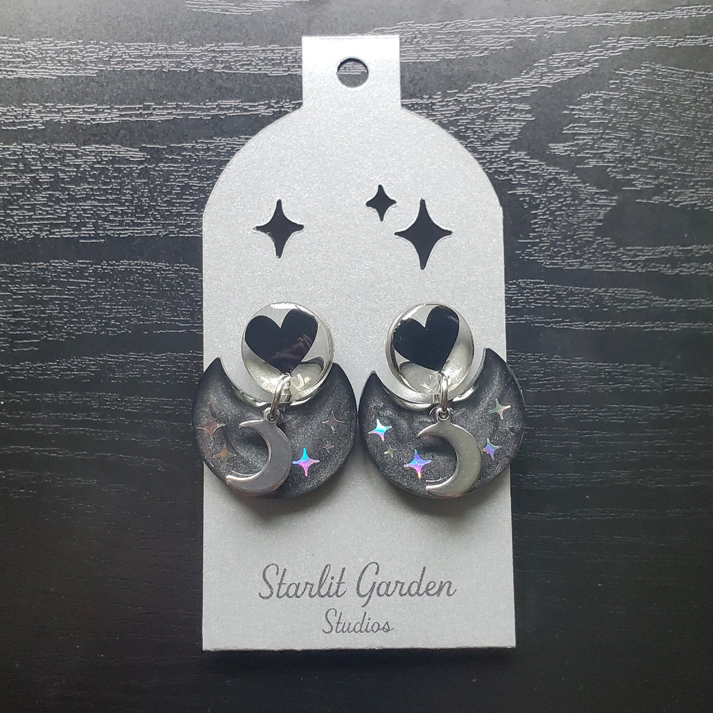 Lunar Love Hanging Stud Earrings