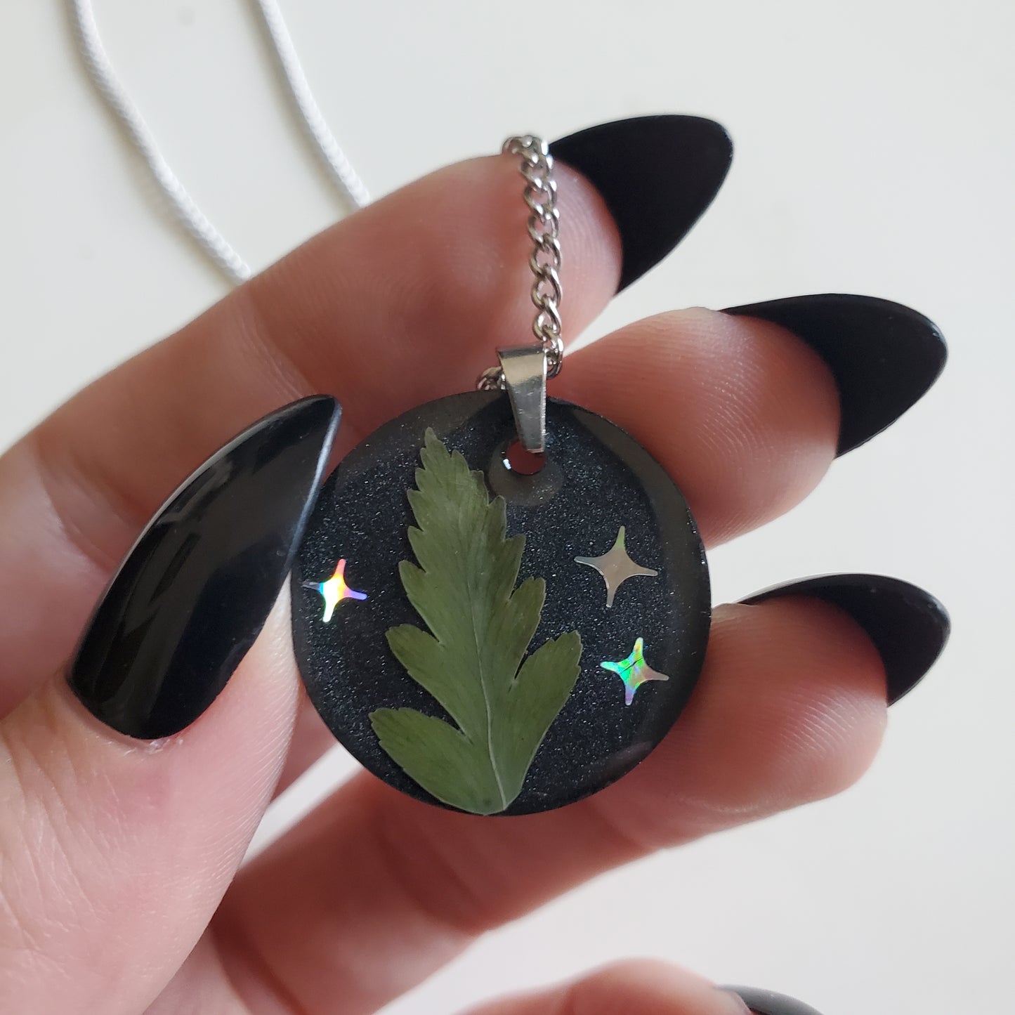 Starlit Fern Leaf Necklace