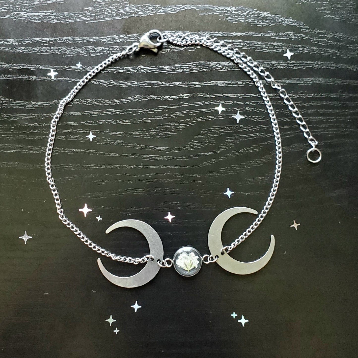 Triple Moon Blossom Choker