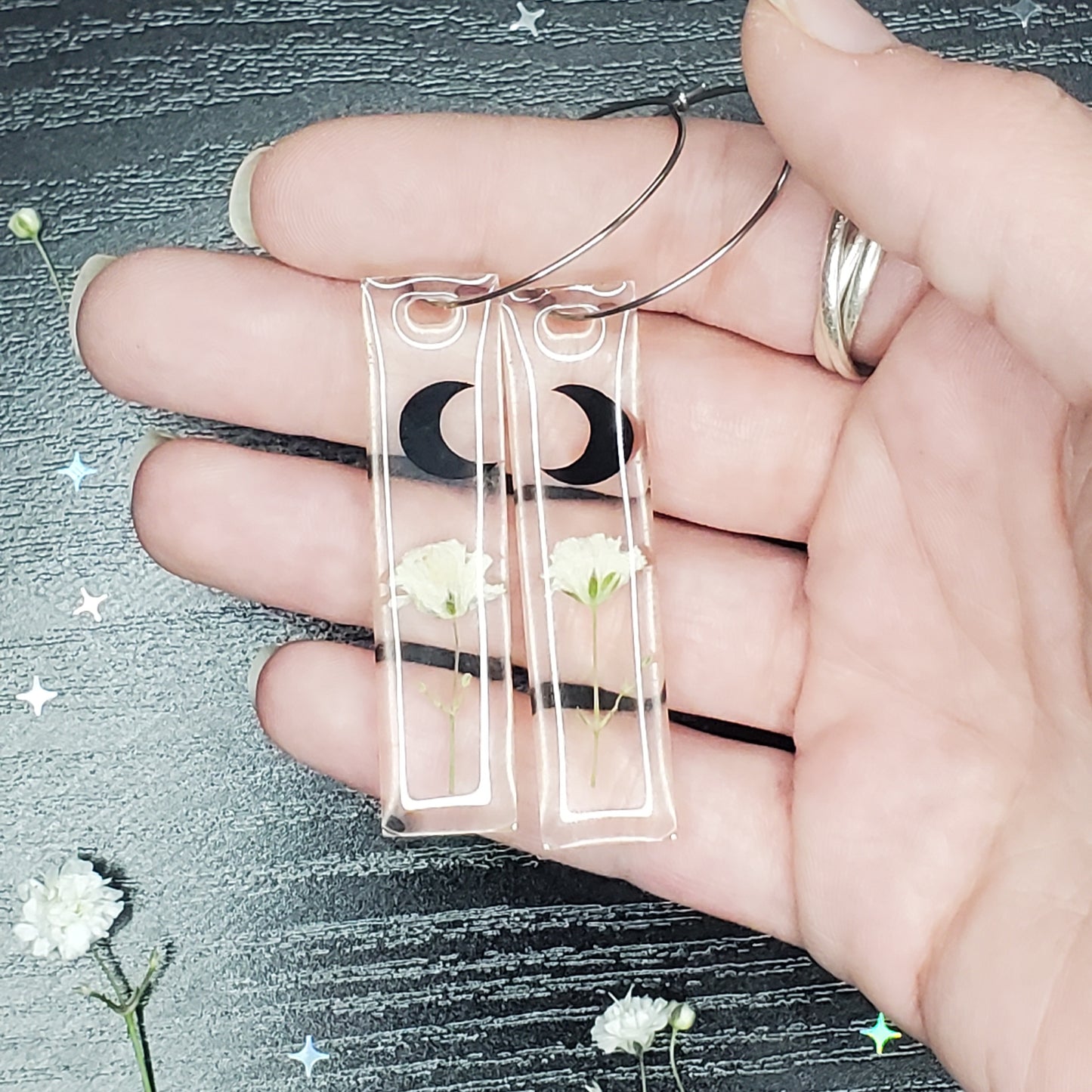 Moonlit Garden Hoop Earrings