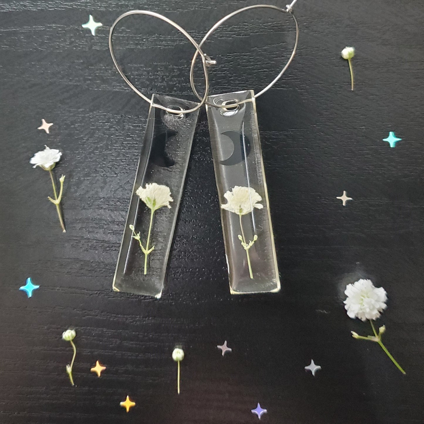 Moonlit Garden Hoop Earrings