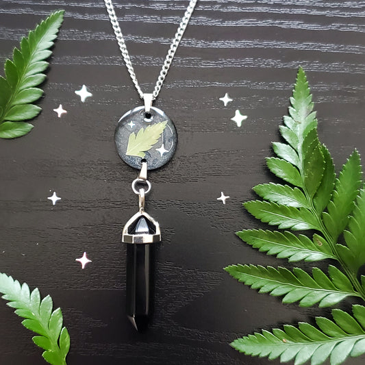 Starlit Fern & Onyx Necklace