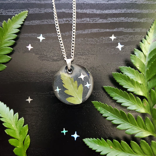 Starlit Fern Leaf Necklace