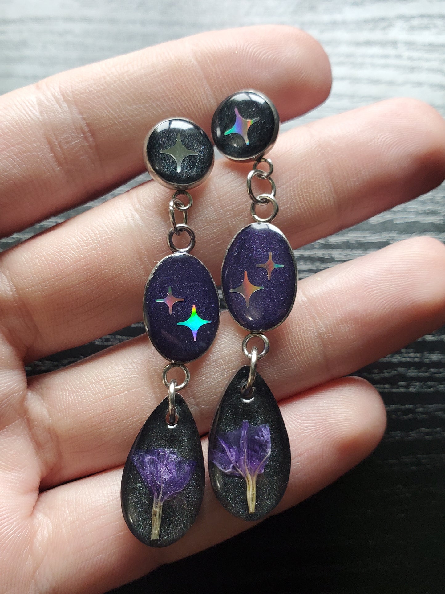 Starlight & Statice Flower Earrings