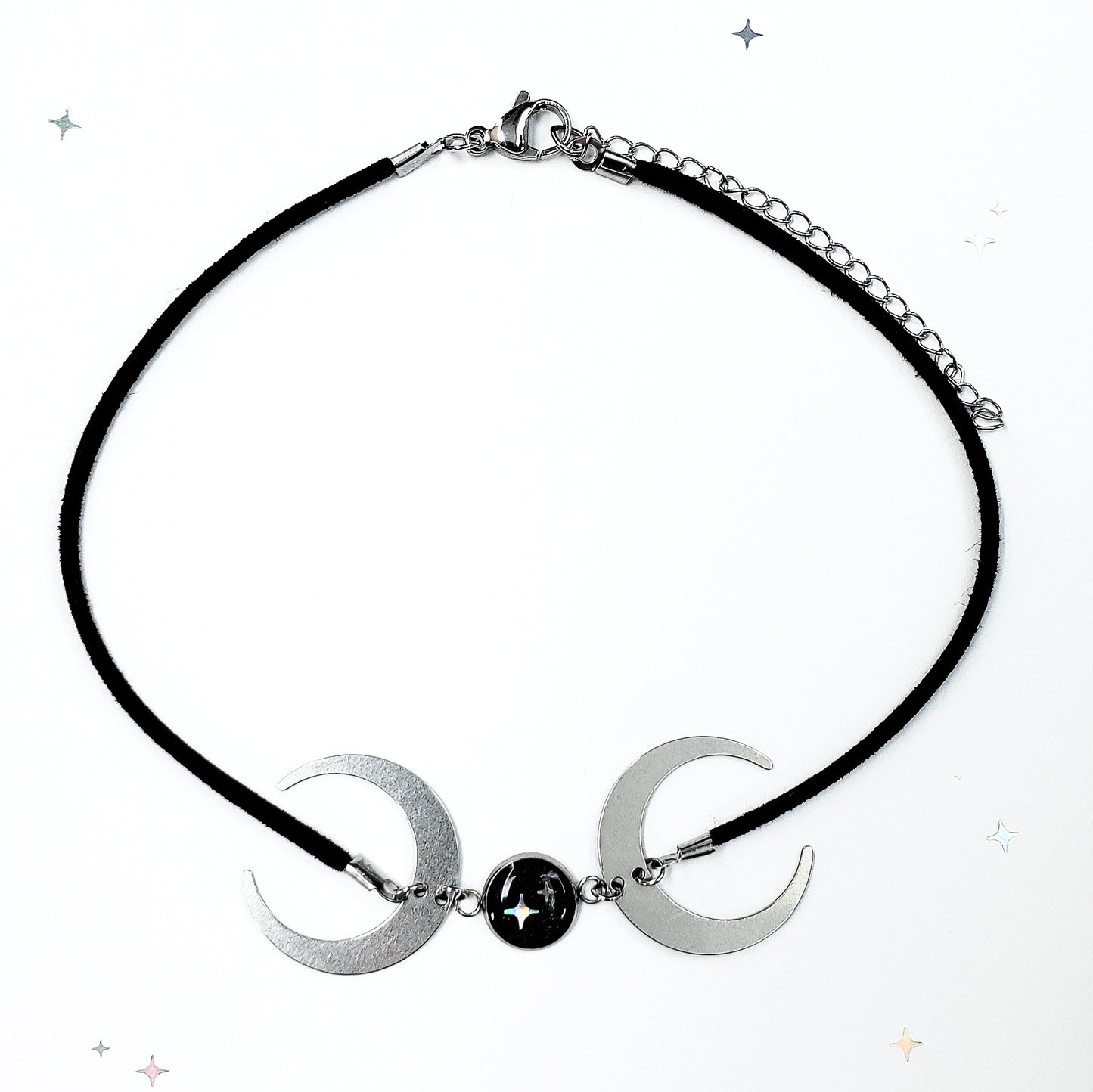 Triple Moon Sparkle Choker