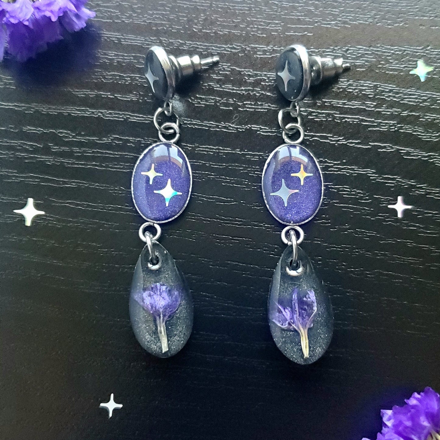 Starlight & Statice Flower Earrings