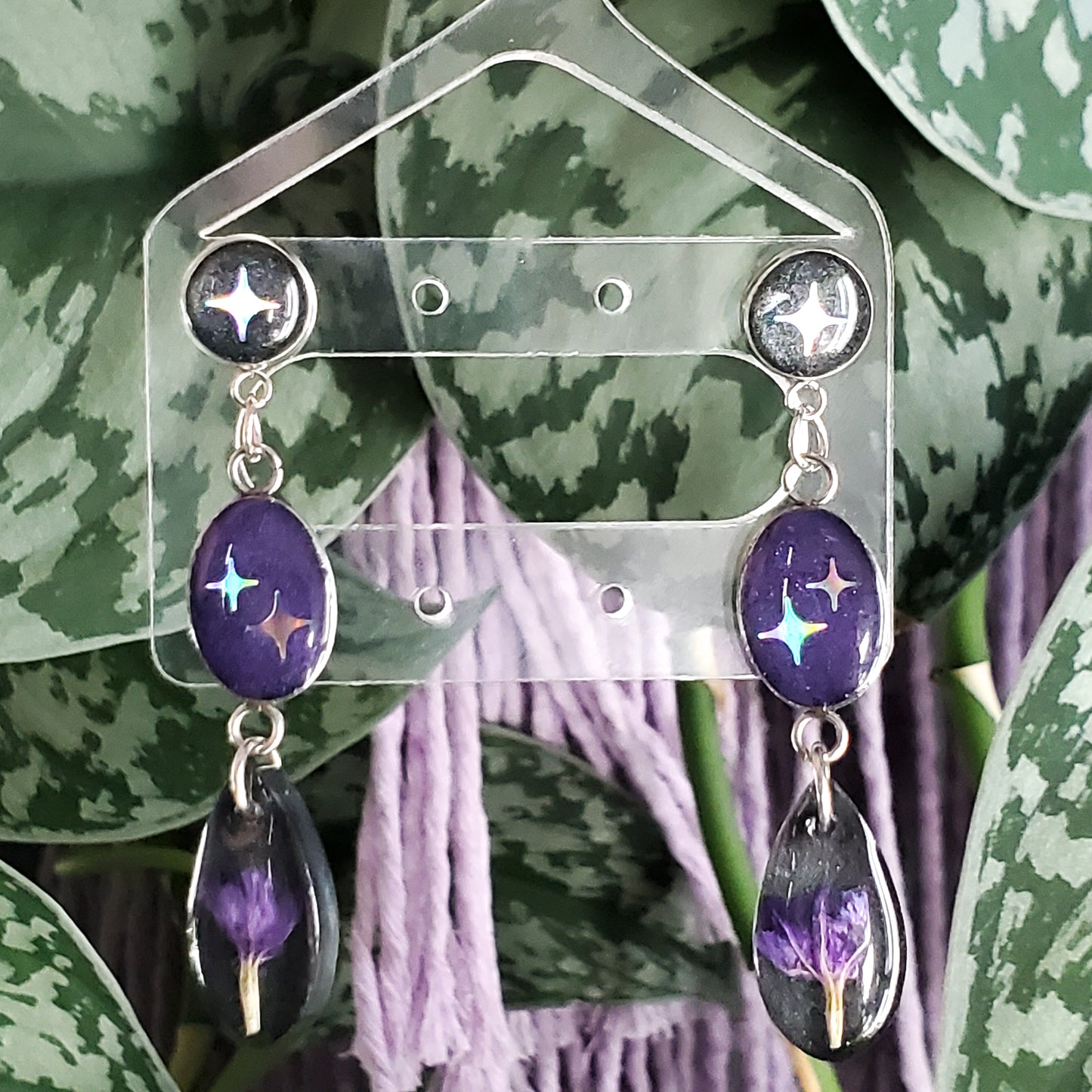 Starlight & Statice Flower Earrings