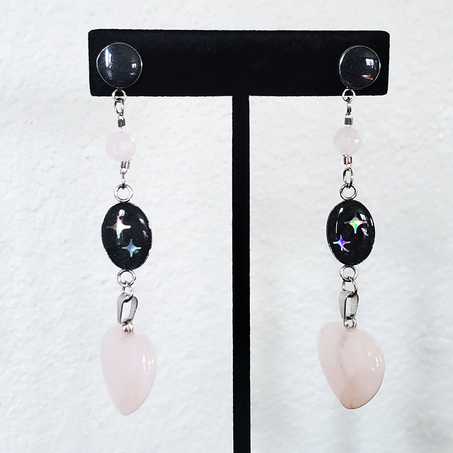 Love Like Starlight Rose Quartz Earrings