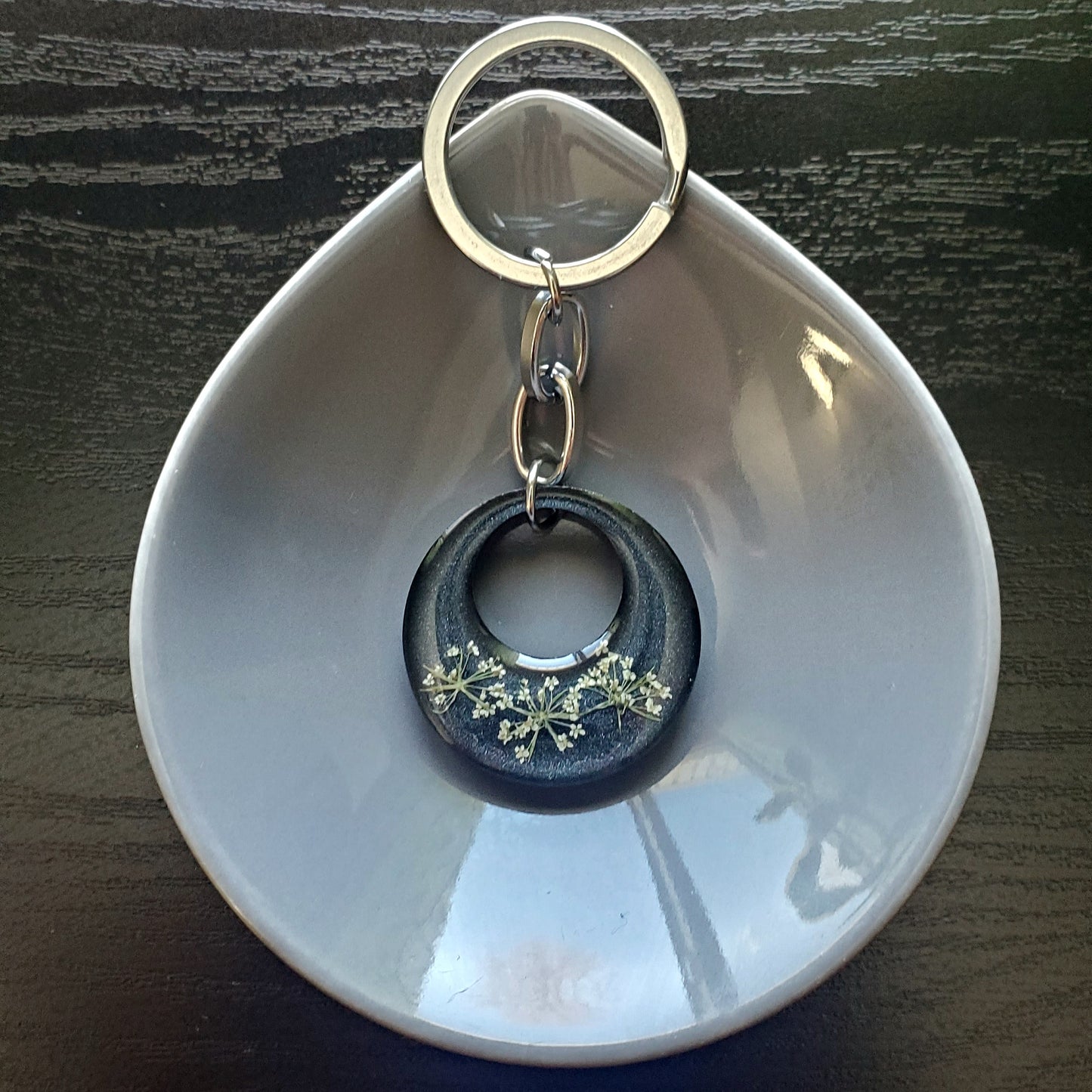 Nightfall Lace Floral Concentric Keychain