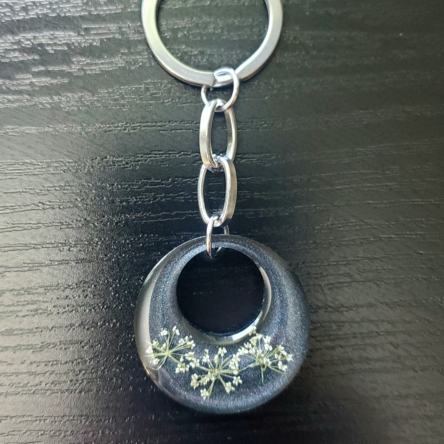 Nightfall Lace Floral Concentric Keychain