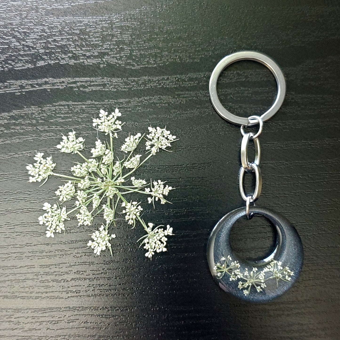 Nightfall Lace Floral Concentric Keychain